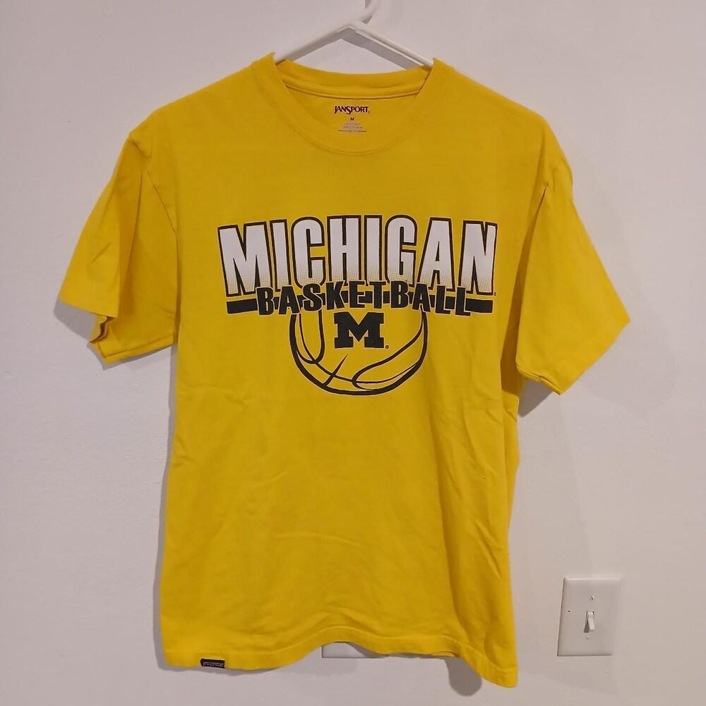 Jansport Michigan Wolverines Basketball Maize and Blue T-Shirt Size M